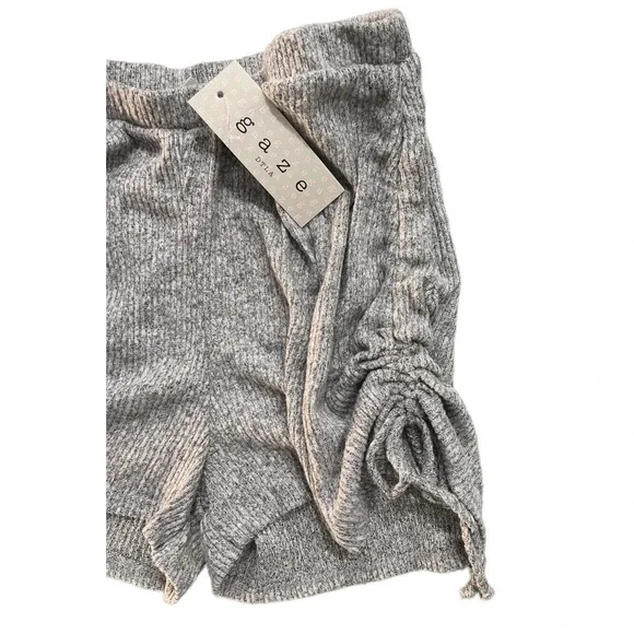 GAZE Women's Ruched Lounge Shorts Elastic Waist Size S M L Gray - Picture 2 of 5